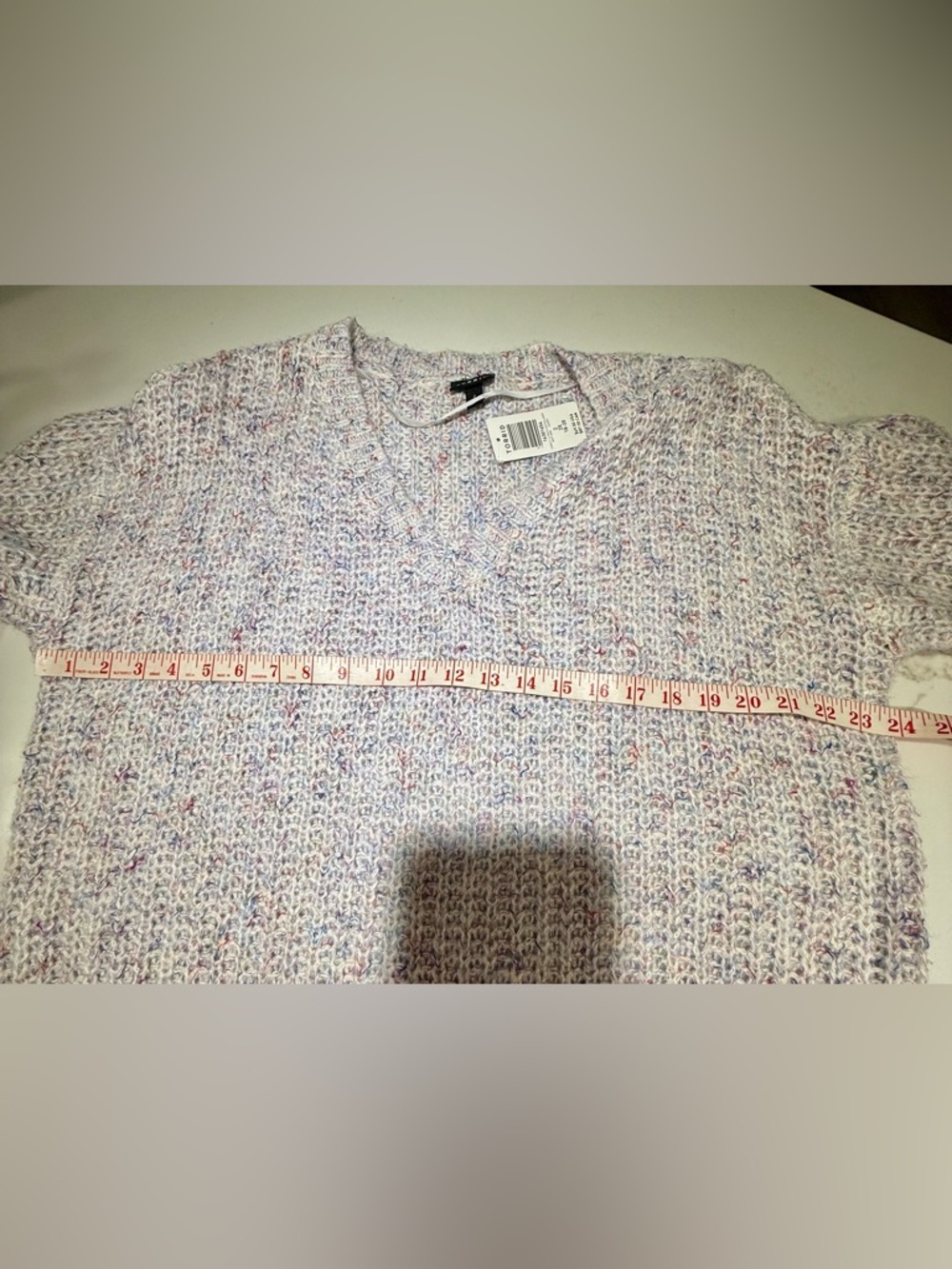 🥳TORRID Bulky Knit V-Neck Sweater, Multicolors, Size 2X - Picture 7 of 8